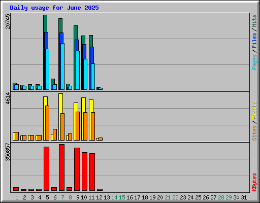 Daily usage for June 2025