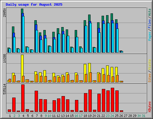 Daily usage for August 2025
